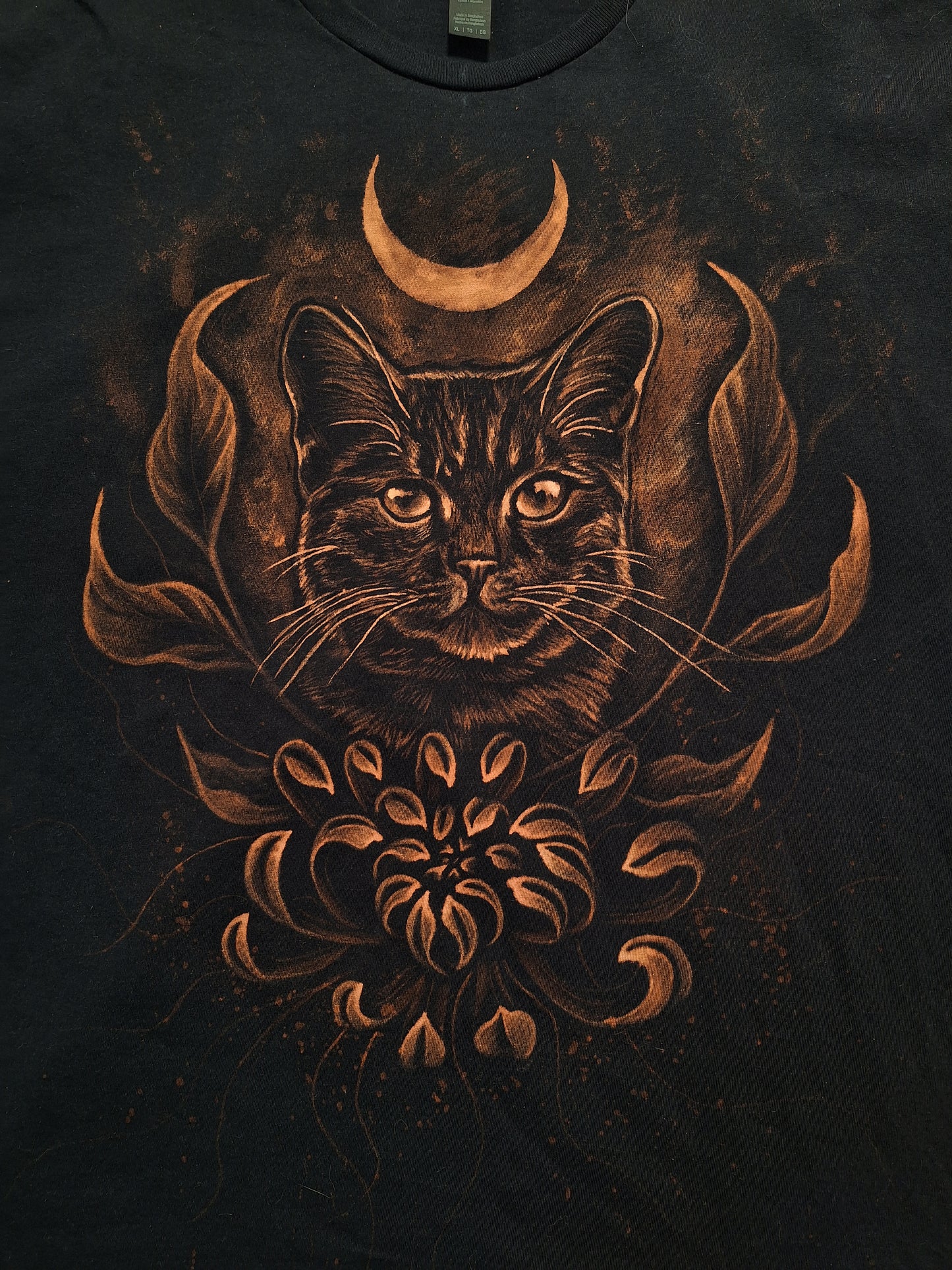 Custom Pet Portrait Bleach-Painted T-Shirt
