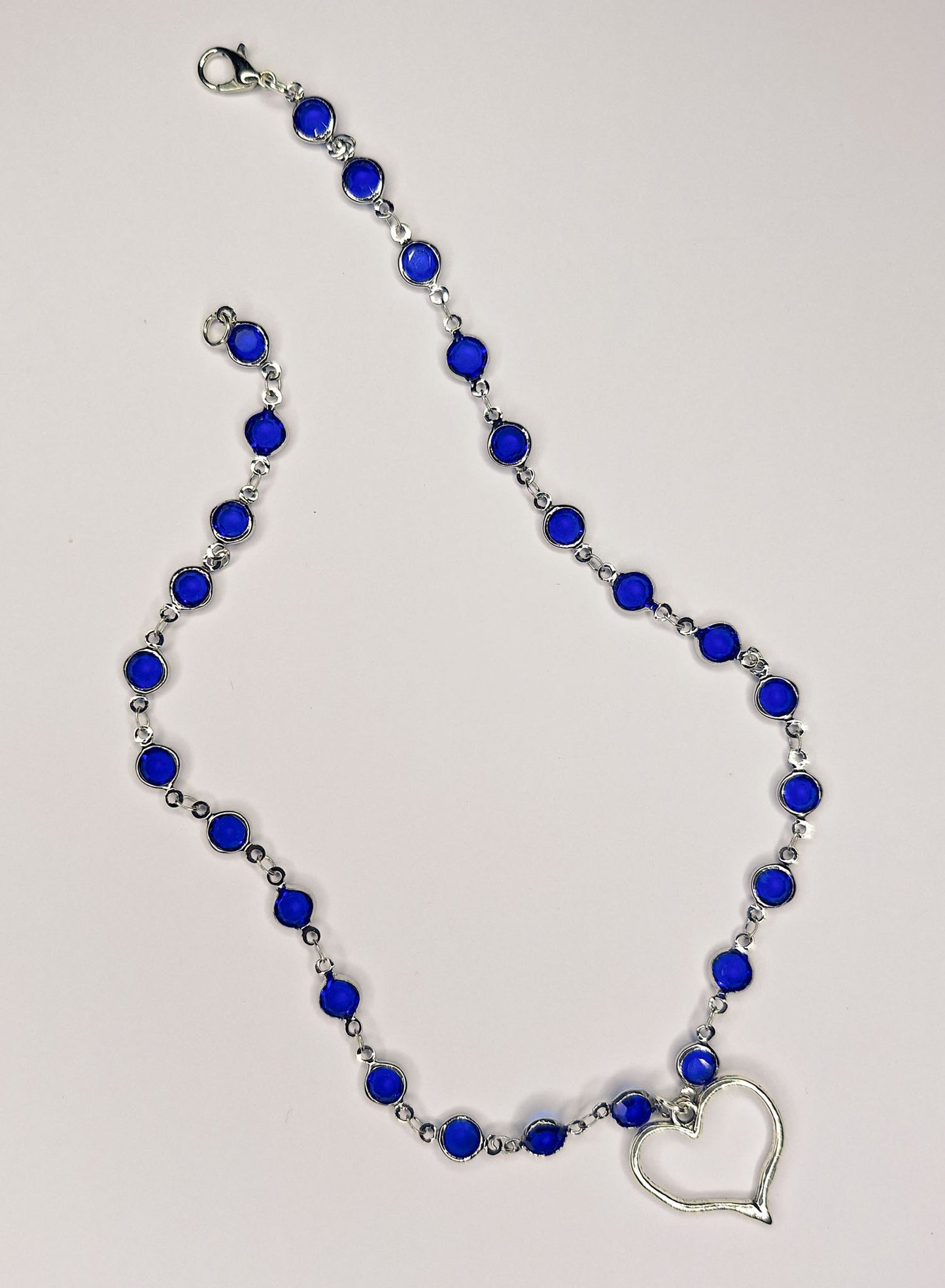 Sapphire Heart Charm Choker