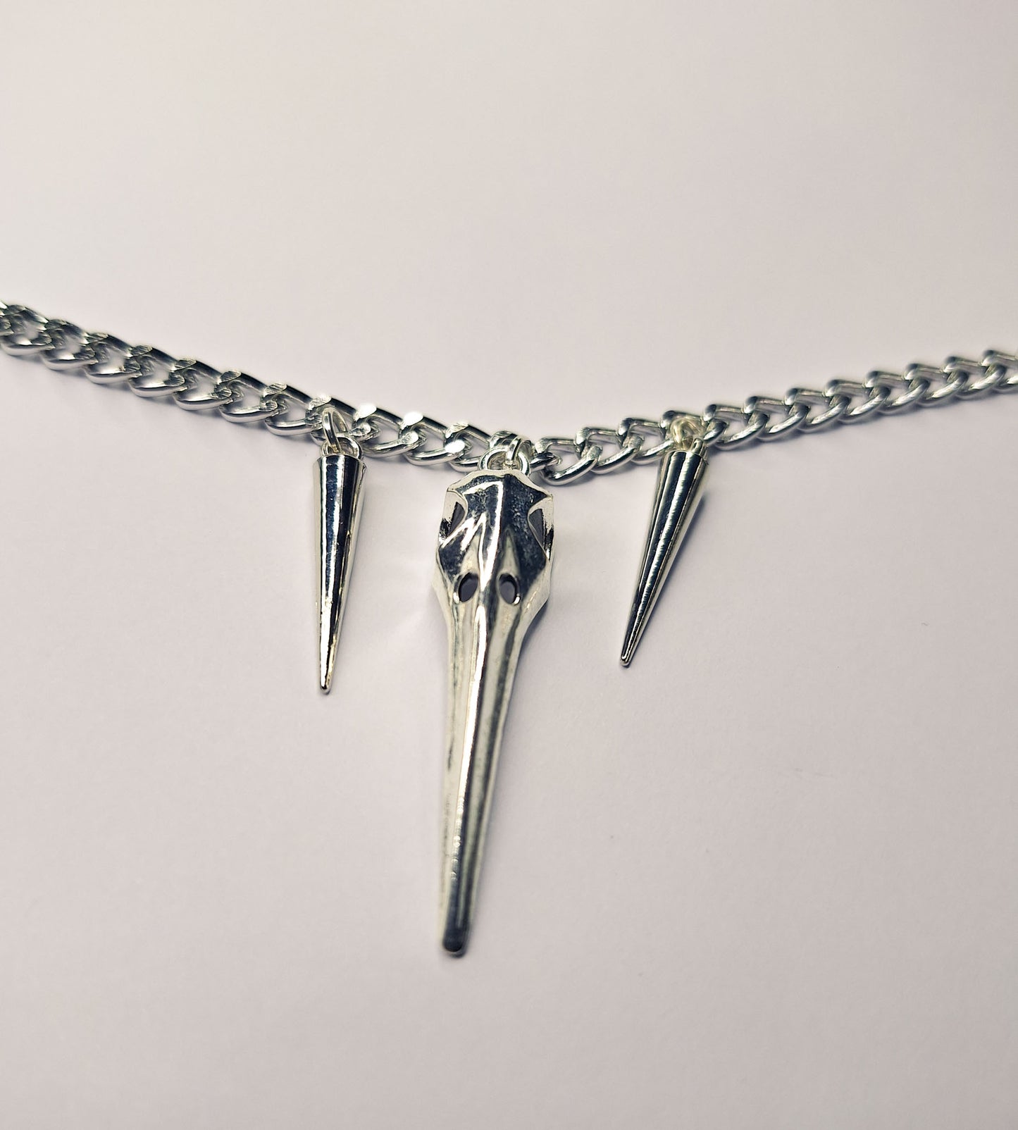 Silver Plague Spike Pendant Choker