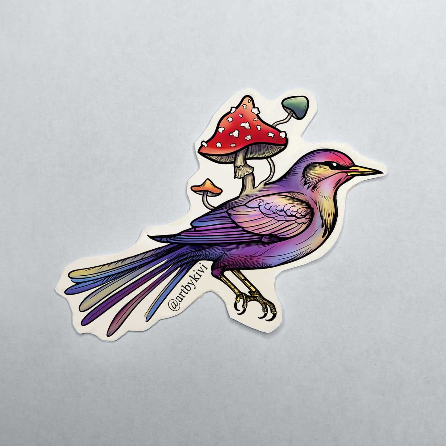 Bird with mushrooms