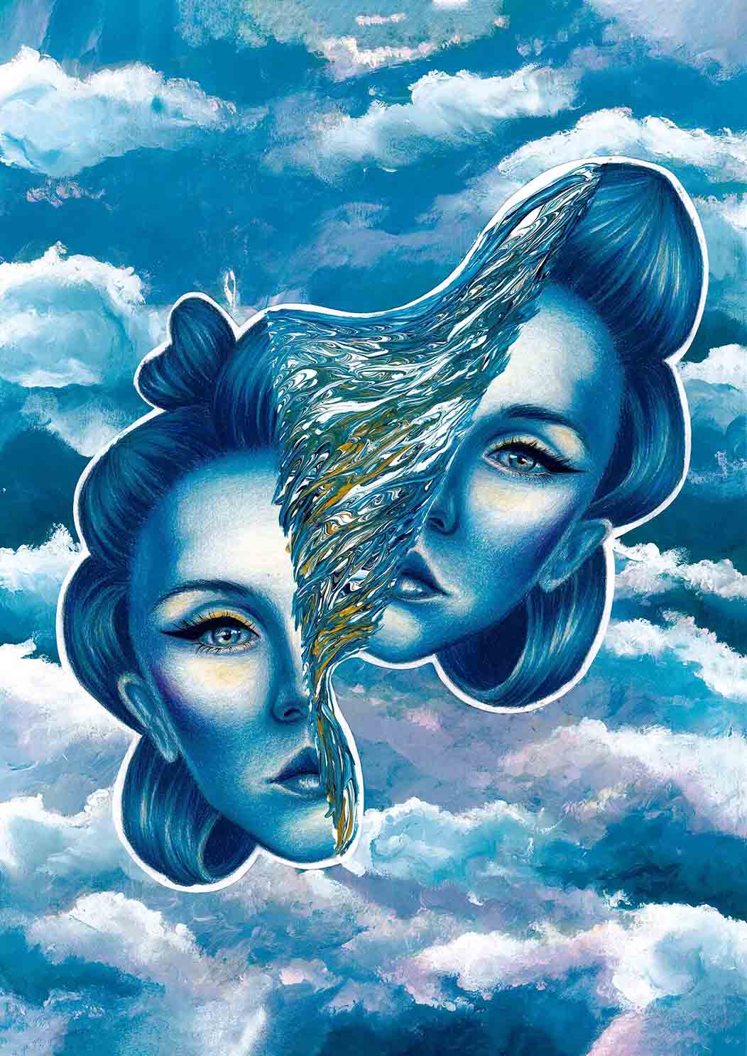 blue face
