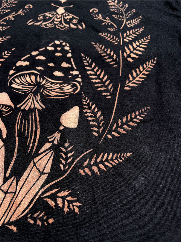 Bleach Painting Stencil - Mushrooms and Fern Leaves
