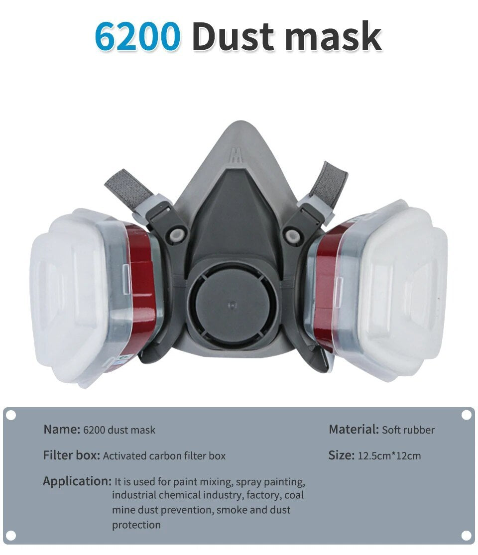 6200 Half-Face Respirator Shell + Protective Glasses