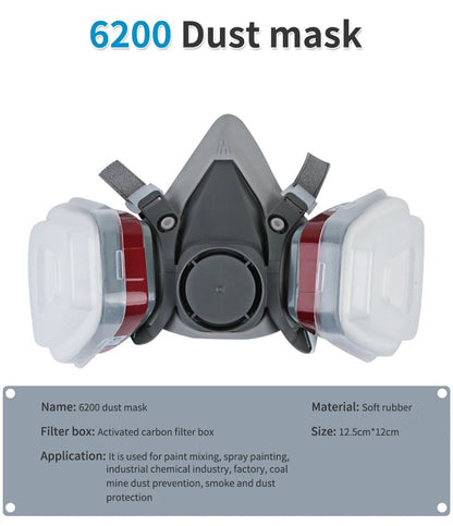 6200 Half-Face Respirator Shell + Protective Glasses