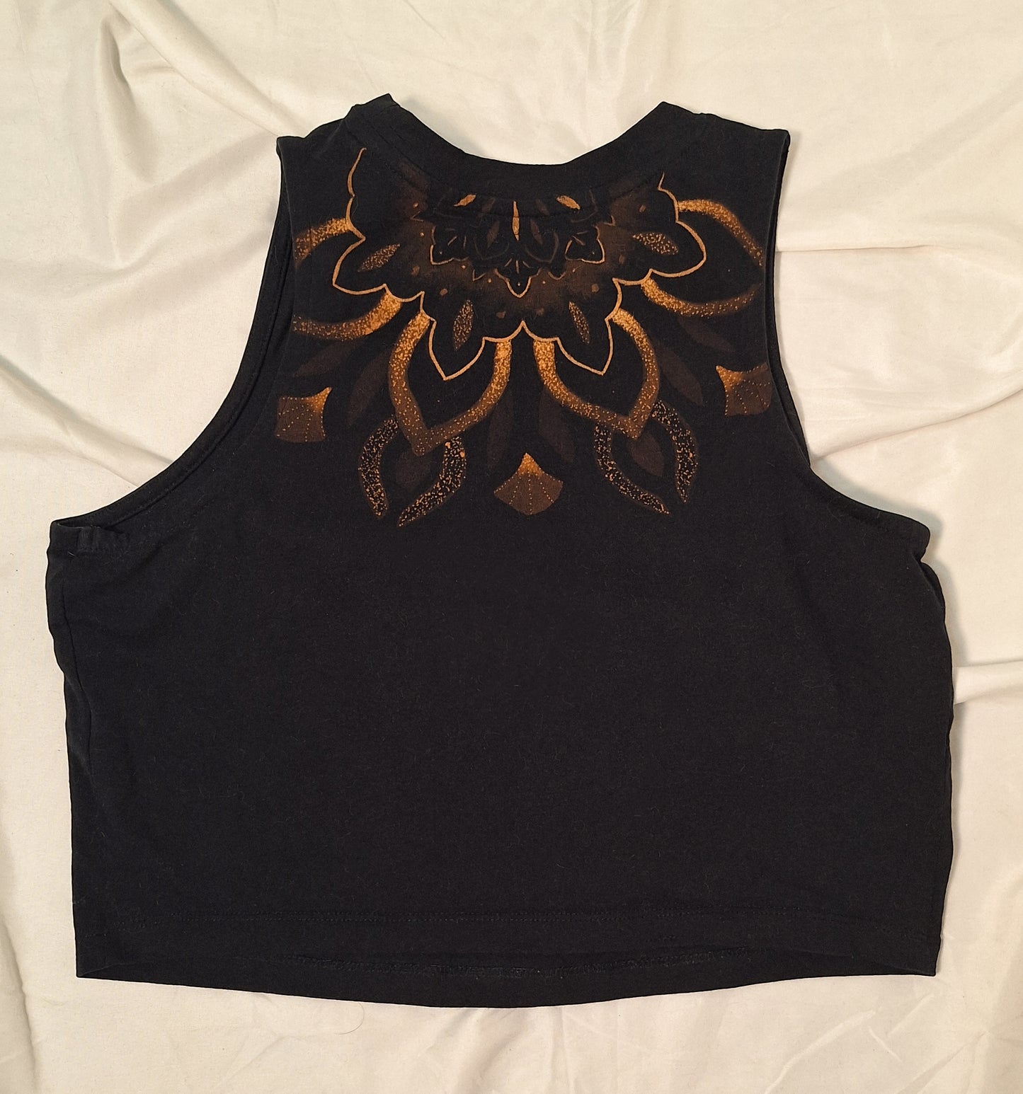 Peony and mandala crop top