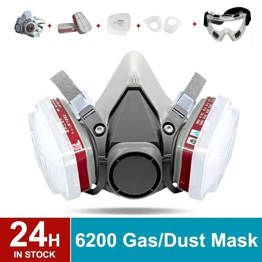 6200 Half-Face Respirator Shell + Protective Glasses
