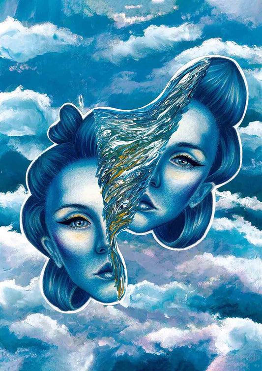 blue face