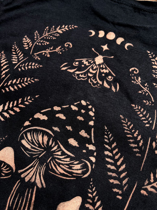 Bleach Painting Stencil - Mushrooms and Fern Leaves