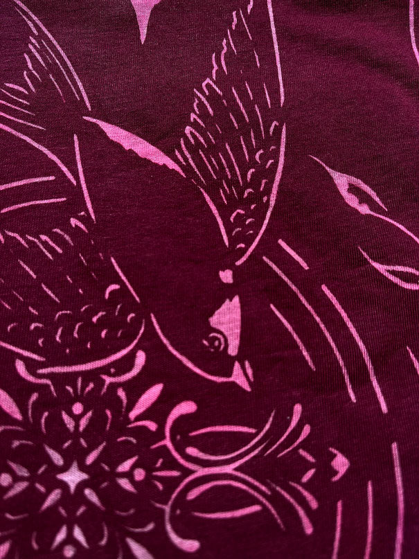 Bleach Painting Stencil - Yin and Yang Swallows