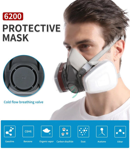 6200 Half-Face Respirator Shell + Protective Glasses